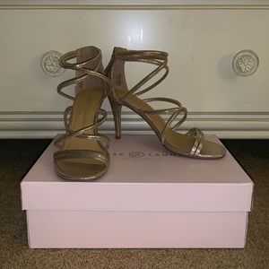 NWOT Gold Strappy Heels